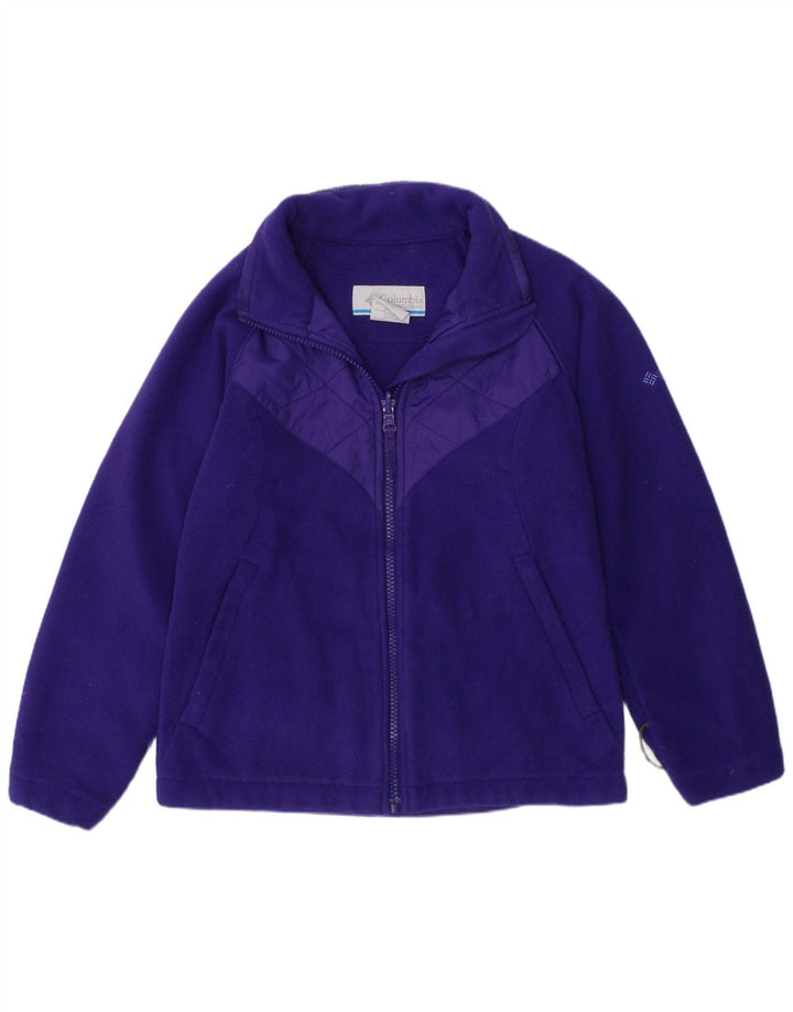 COLUMBIA Girls Fleece Jacket 7-8 Years Small  Purple Polyester