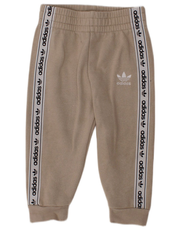 ADIDAS Baby Boys Graphic Joggers Tracksuit Trousers 12-18 Months  Beige