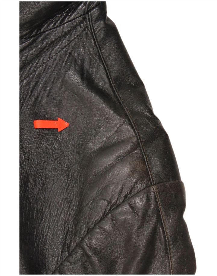 Vintage læderjakke til kvinder UK 16 Stor sort læder