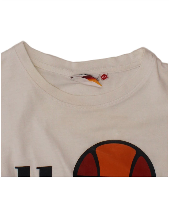 ELLESSE Drenge Grafisk T-Shirt Top 11-12 År Hvid