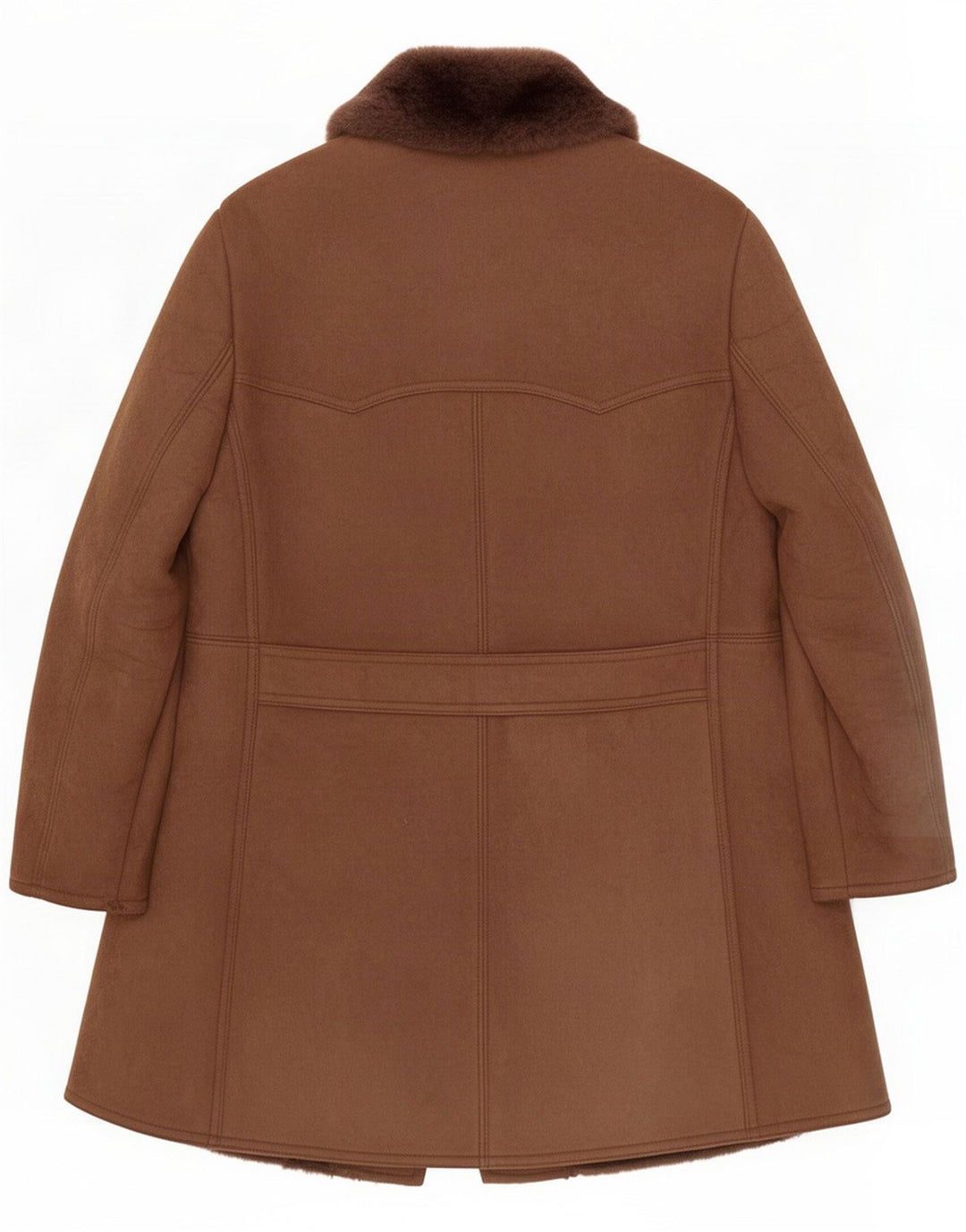 Vintage Herre Shearling Overcoat IT 54 2XL Brun