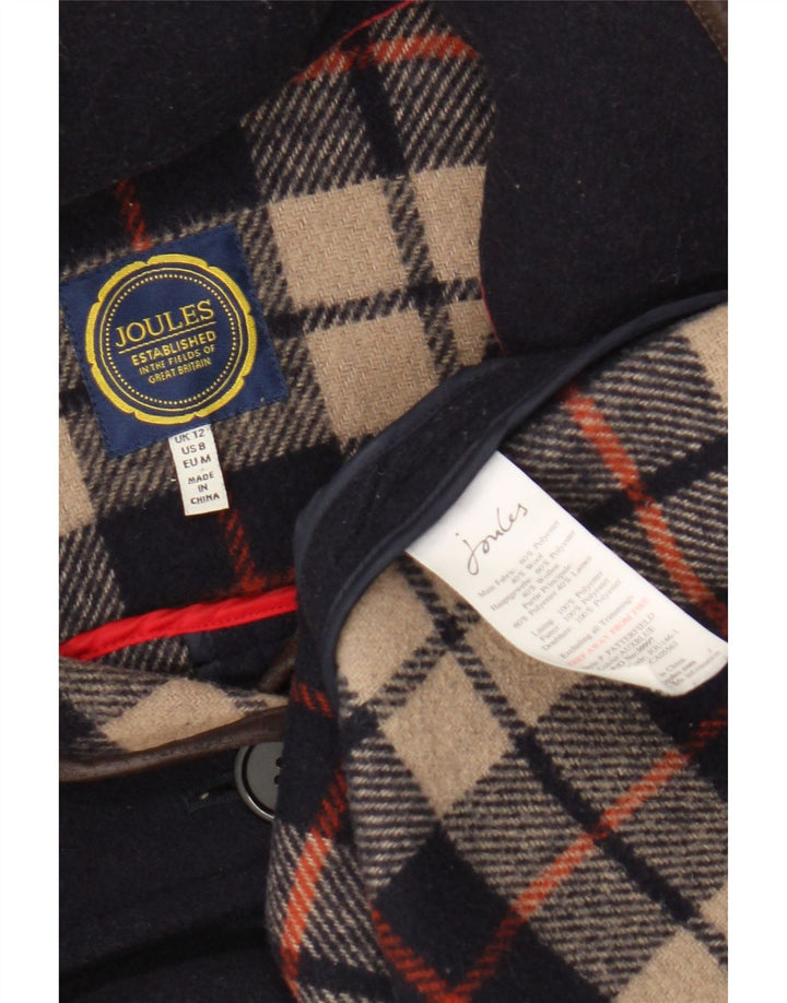 Joules Dame Hætte Overfrakke UK 12 Medium Navy Blue Polyester