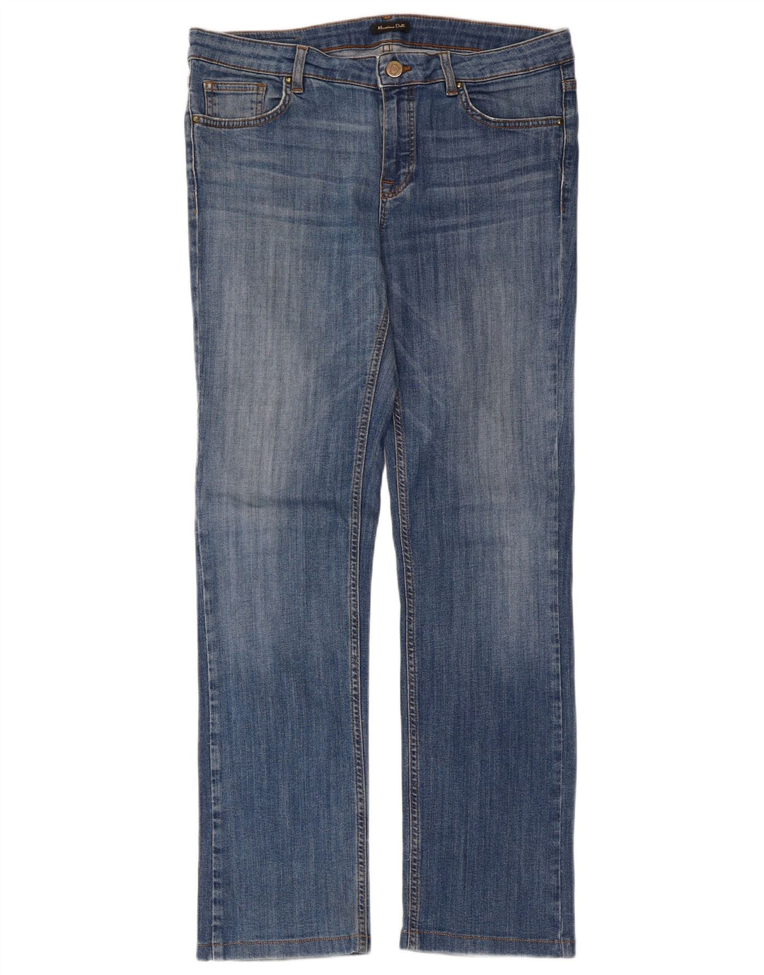 Massimo Dutti Dame Straight Jeans EU 42 Large W32 L29 Blå