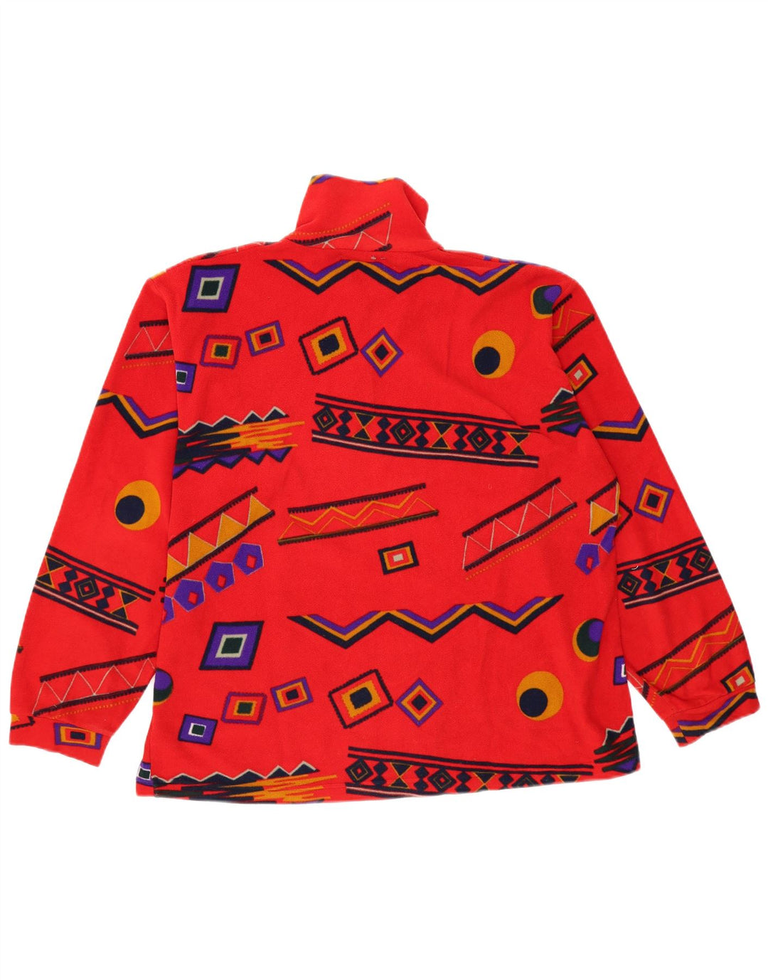 Bailo Herre Fleece Jumper med lynlås XL Rød Geometrisk