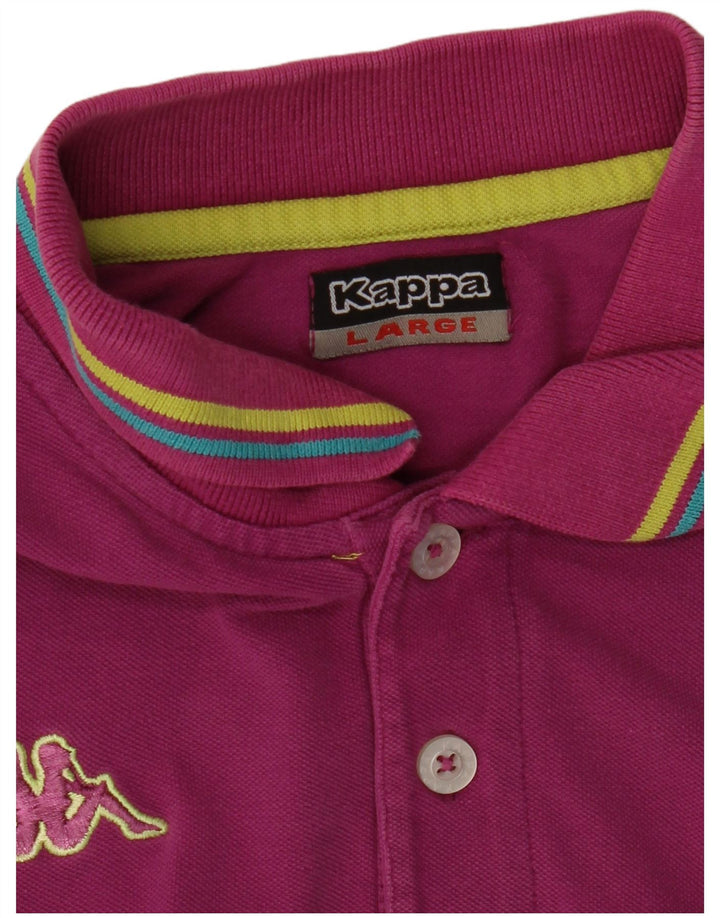 Kappa herre poloshirt stor lilla stribet