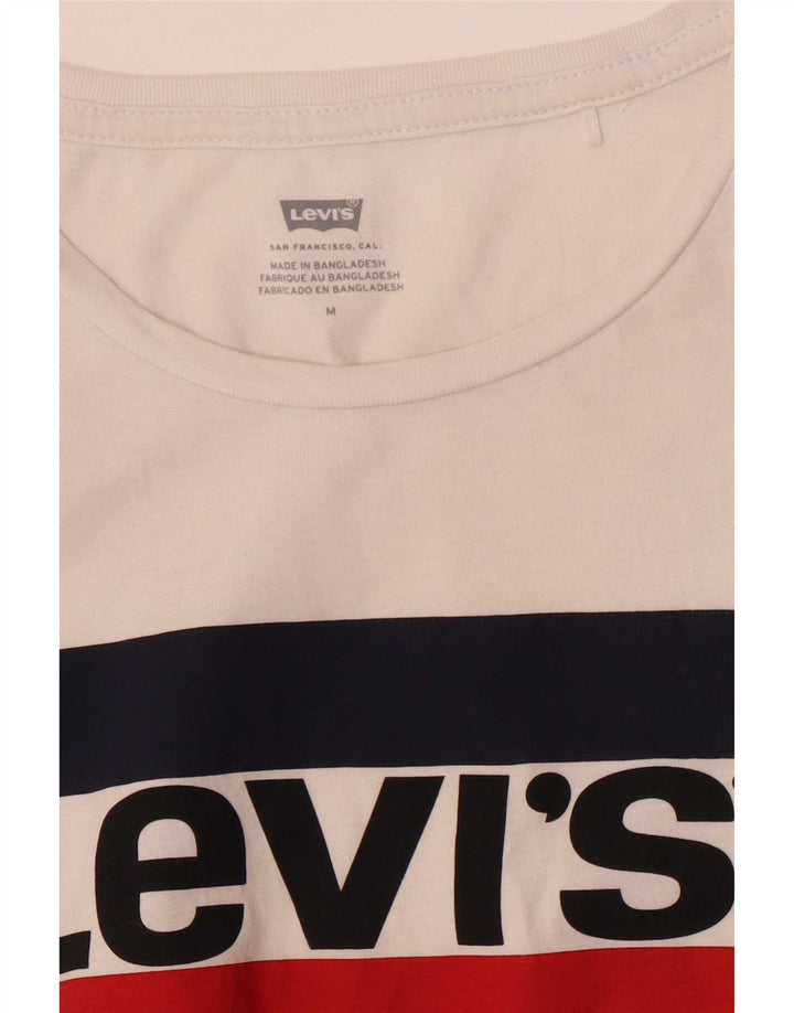 Levi's Grafisk T-shirt top til kvinder UK 12 Medium Hvid