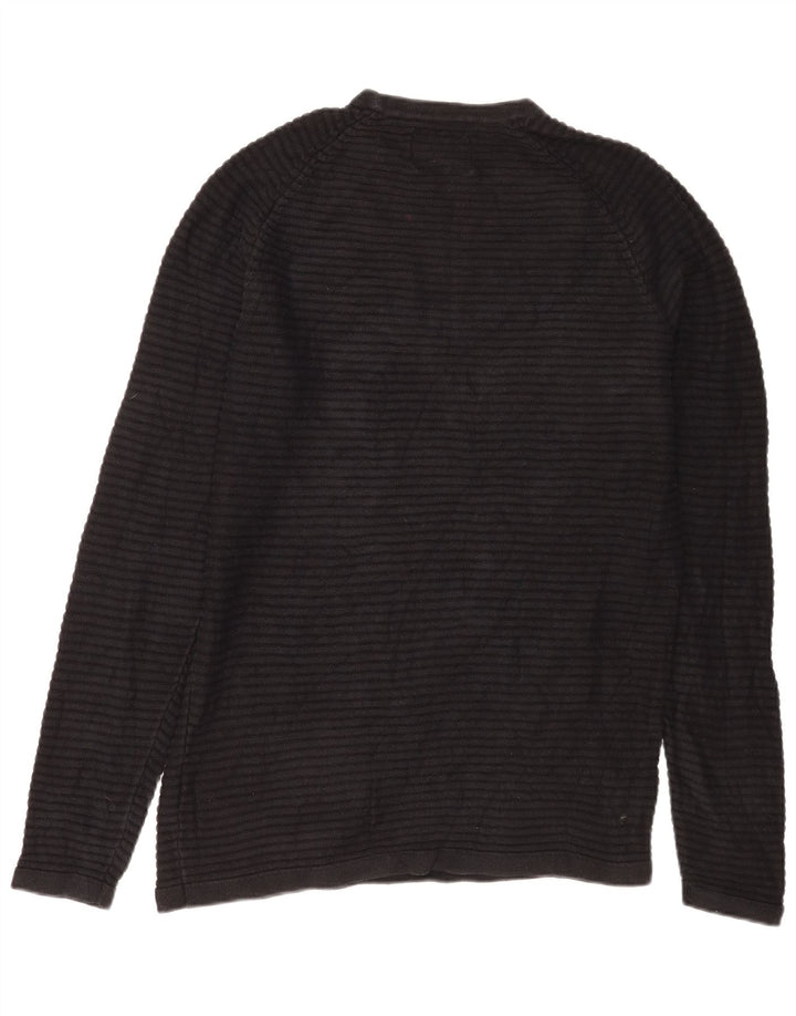 Jack & Jones Herre sweater med rund hals, medium sort bomuld