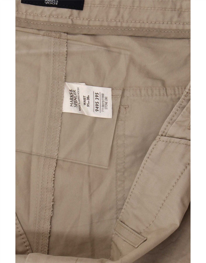 Marks & Spencer Herre Bermuda Shorts Large W36 Beige Bomuld