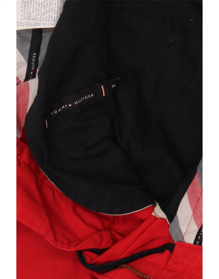 Tommy Hilfiger Herre Chino Shorts W30 Medium Rød Bomuld