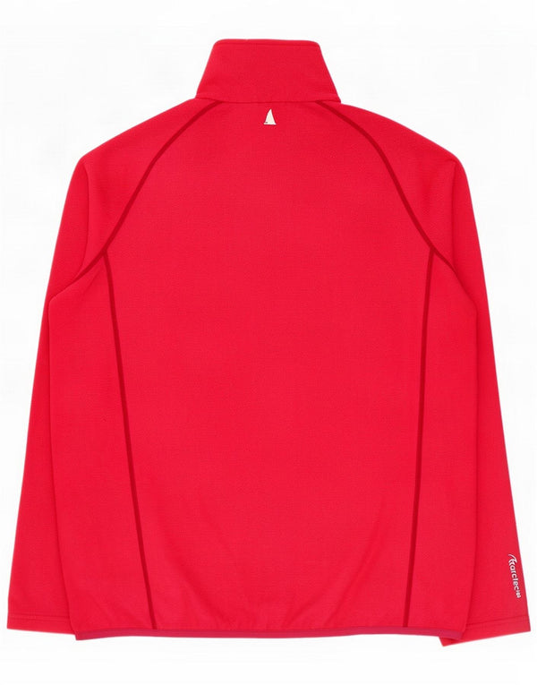 Musto Womens Zip Neck Fleece Jumper UK 16 Large Red Polyester