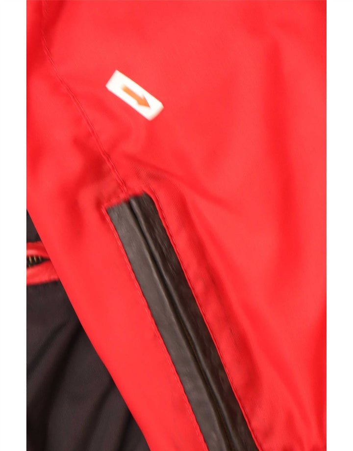 Vintage Bomber Jacket til mænd UK 42 XL Rød Colourblock Polyamid