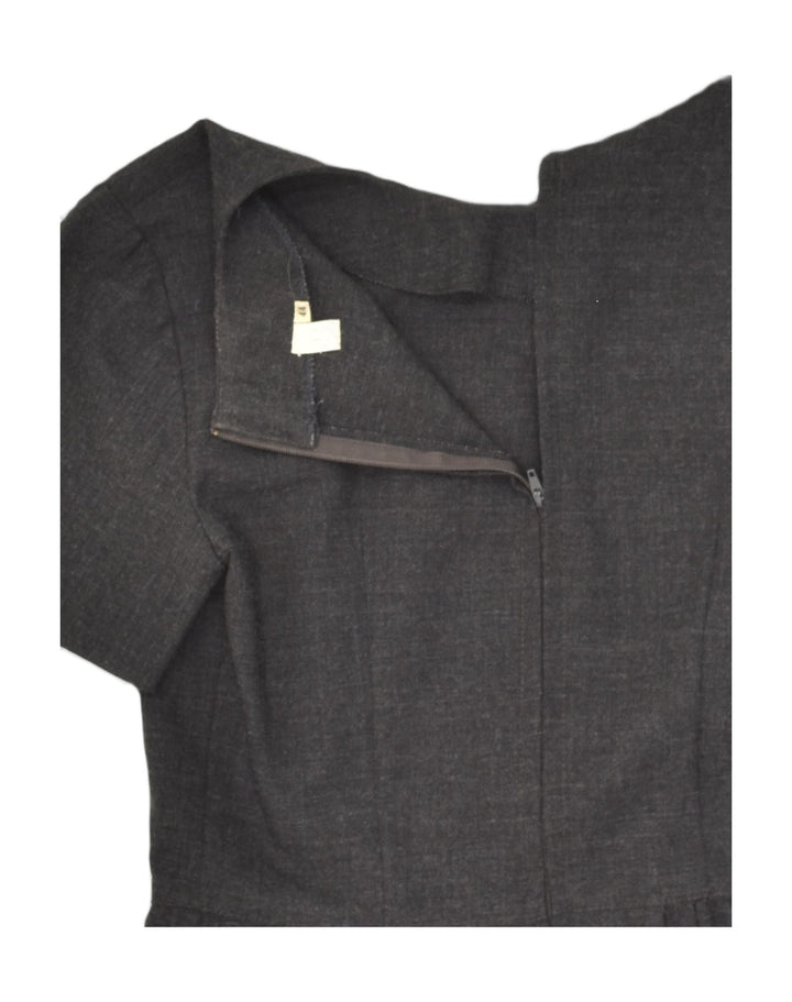 VINTAGE Womens Sheath Dress IT 44 Medium Grey Wool | Vintage Vintage | Thrift | Second-Hand Vintage | Used Clothing | Messina Hembry 