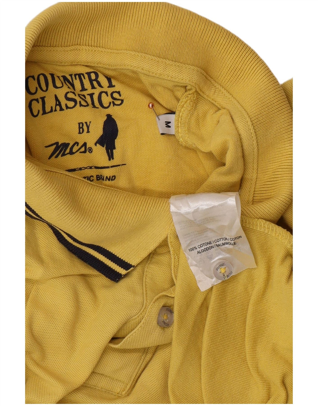 MARLBORO CLASSICS Herre Country Classic Polo Shirt Medium Gul Bomuld