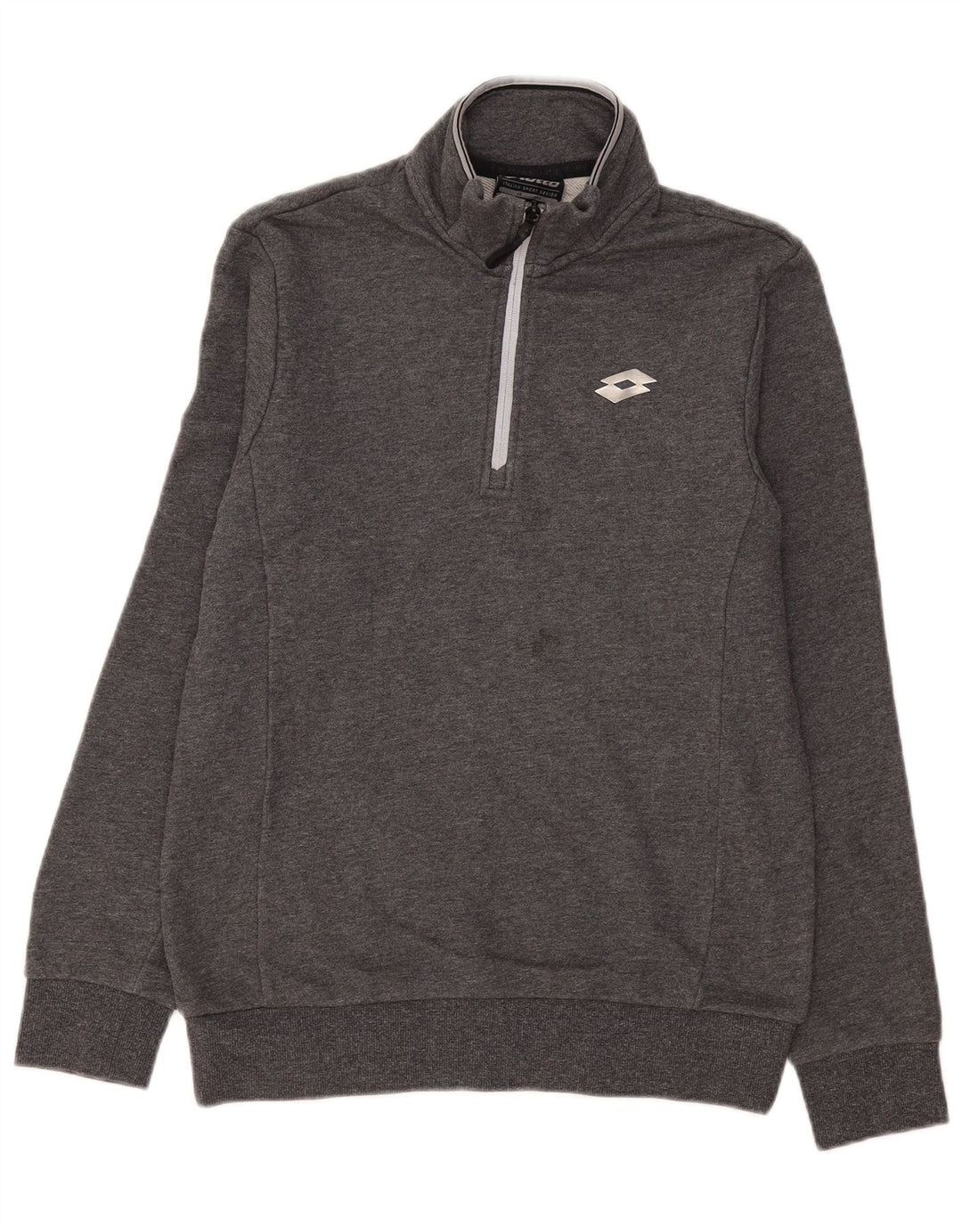 Lotto Herre Zip Neck Sweatshirt Jumper Lille Grå Bomuld