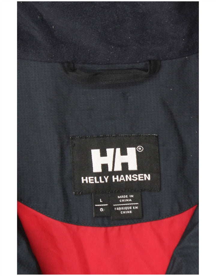 Helly Hansen Regnjakke til mænd UK 40 Large Navy Blue Colourblock Nylon