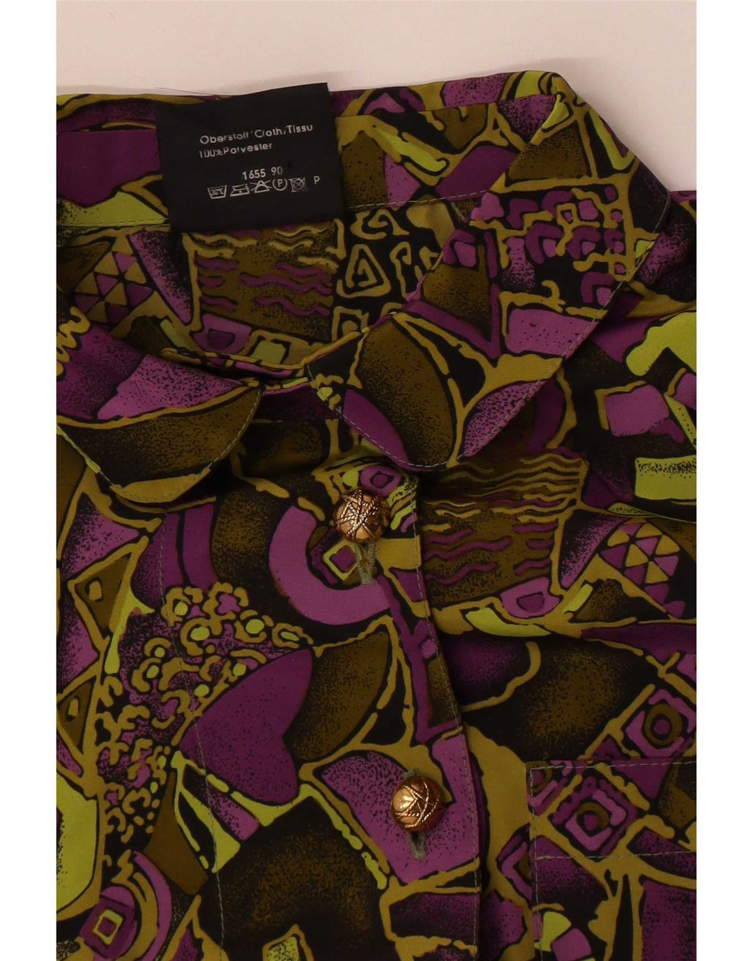 Vintage Dame Langærmet Bluse IT 42 Medium Lilla Retro