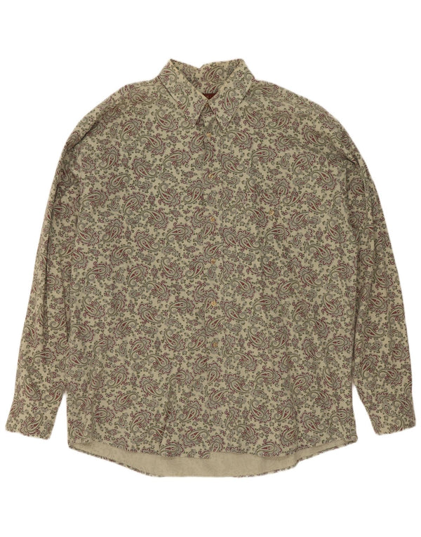Vintage herreskjorte XL Grøn Paisley Bomuld