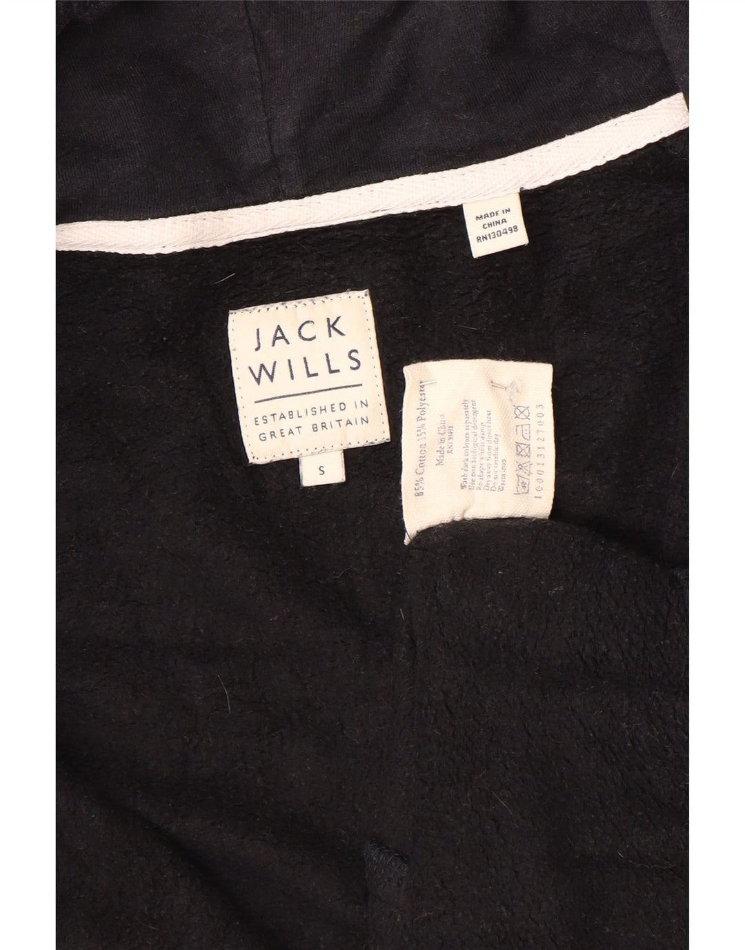 Jack Wills Hættetrøje med lynlås til mænd Lille sort bomuld