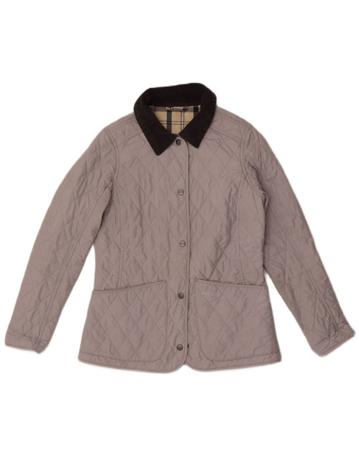 Barbour Quiltet jakke til kvinder UK 8 Small Grey Colourblock Polyester