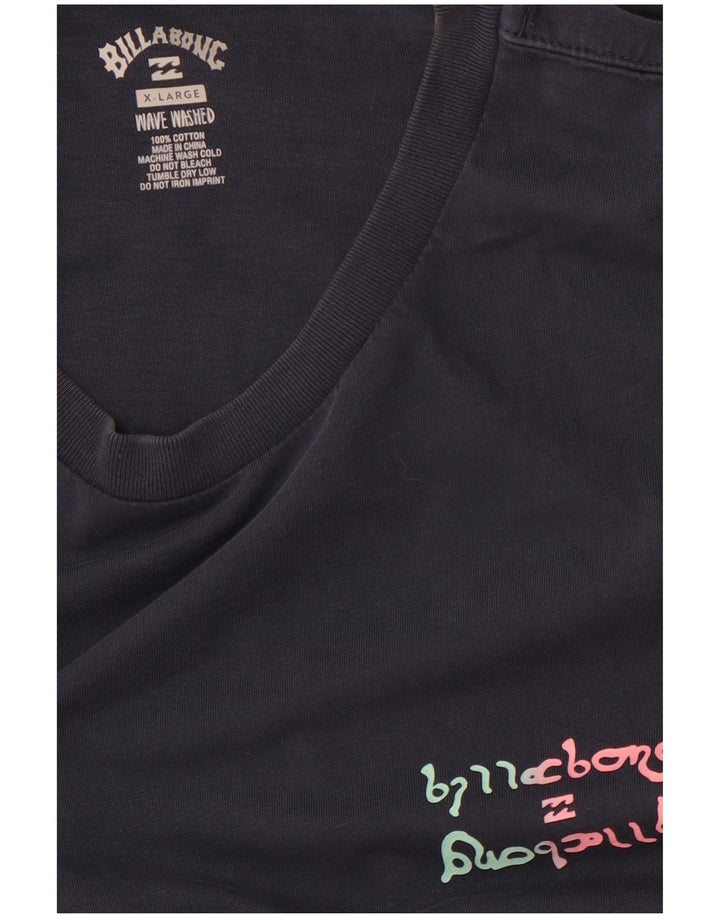 BILLABONG Herre grafisk T-shirt top XL marineblå bomuld