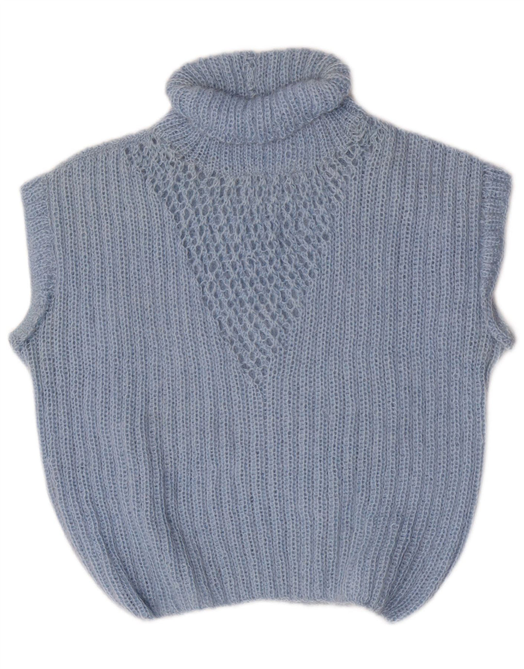 Vintage Dame Vest Tank Top UK 10 Small Blue