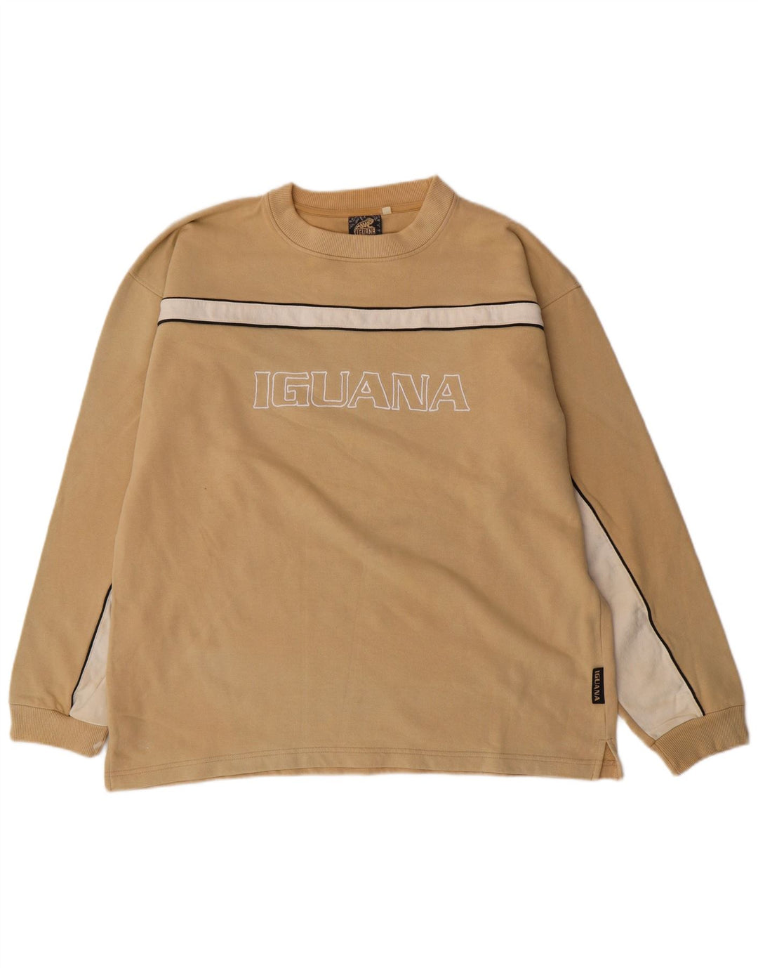 IGUANA Grafisk sweatshirt til mænd XL Beige bomuld