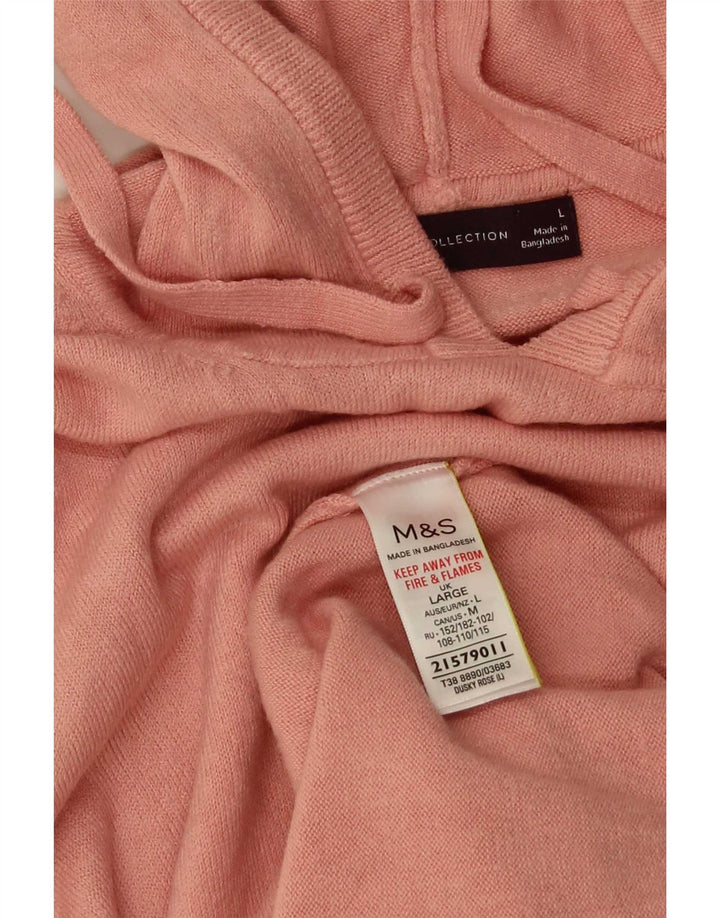 Marks & Spencer Dame hættetrøje oversize sweater UK 16 Large Pink