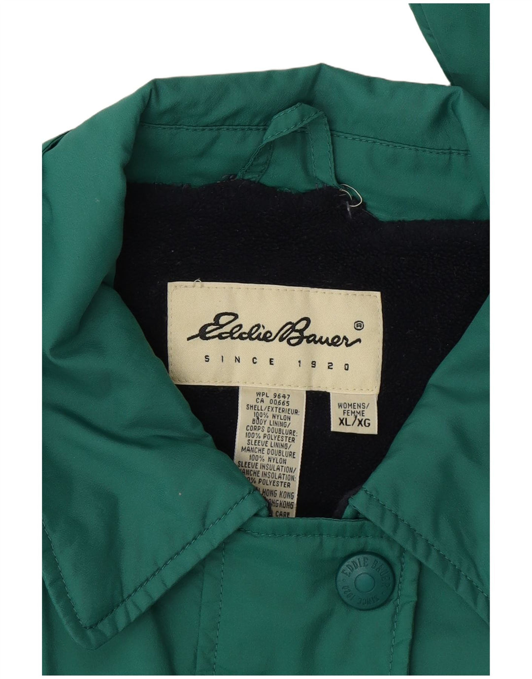 Eddie Bauer Dame Oversized Windbreaker Jacket UK 18 XL Grøn Nylon