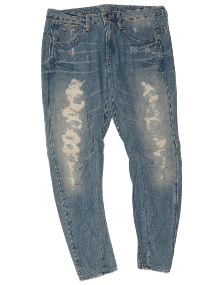 G-Star Dame Distressed Slim Jeans W28 L27 Blå Bomuld