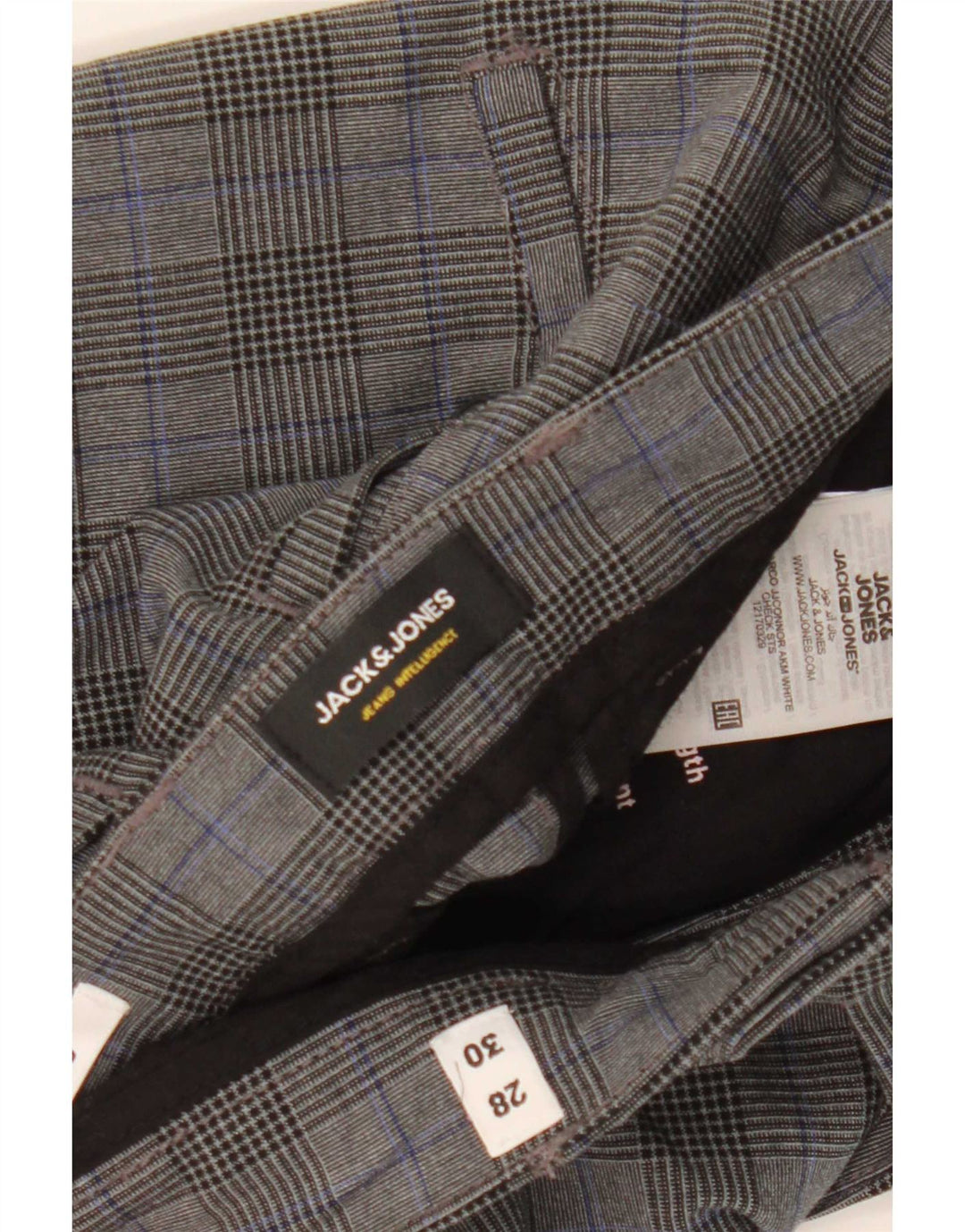 Jack & Jones Herre Marco Slim Suit Bukser W28 L30 Grå ternet polyester