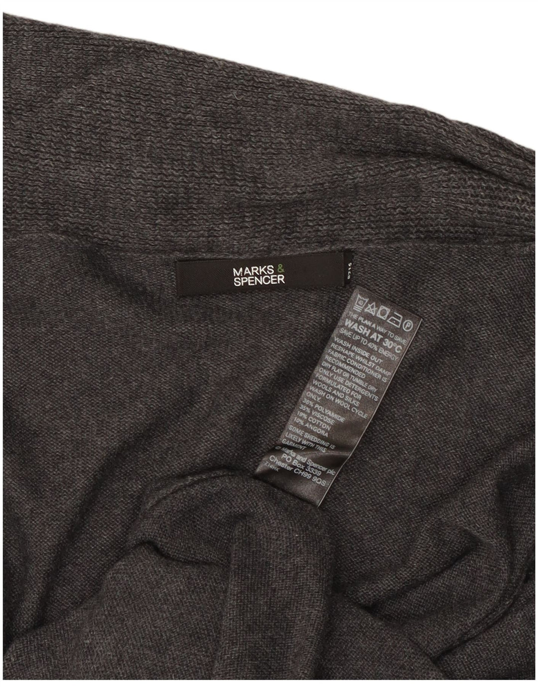 Marks & Spencer Dame Longline Åben Cardigan Sweater UK 16 Large Grey