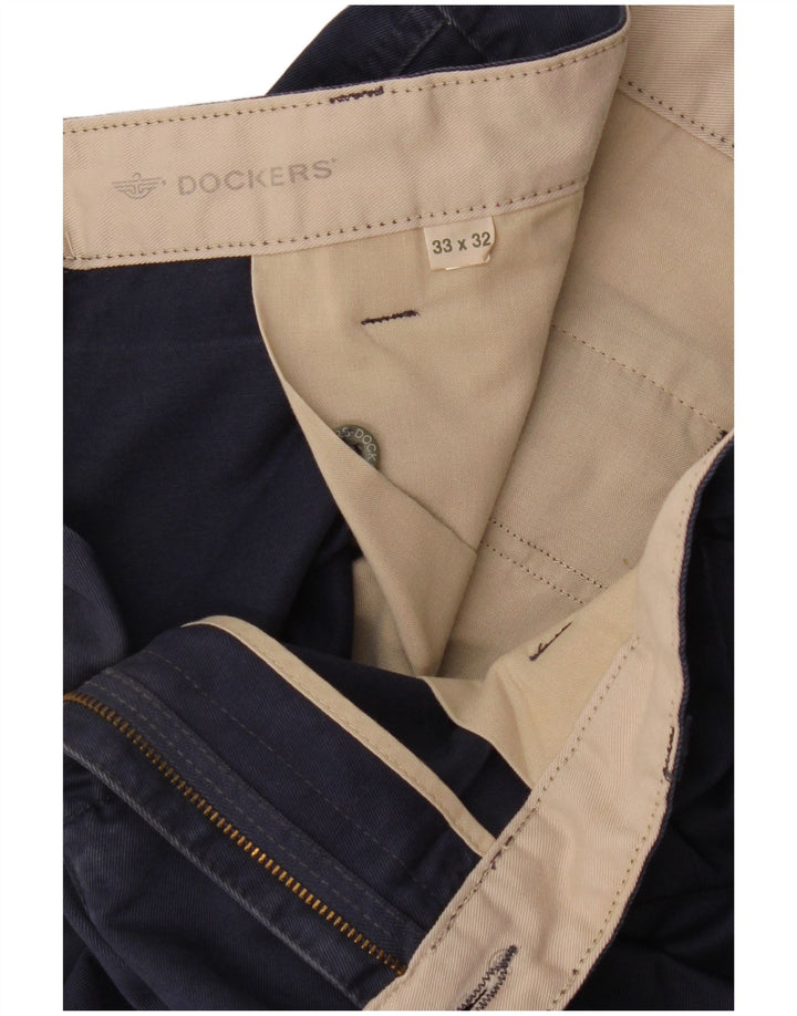 Dockers Herre Khakis Pegged Chino Bukser W33 L28 Navy Blue