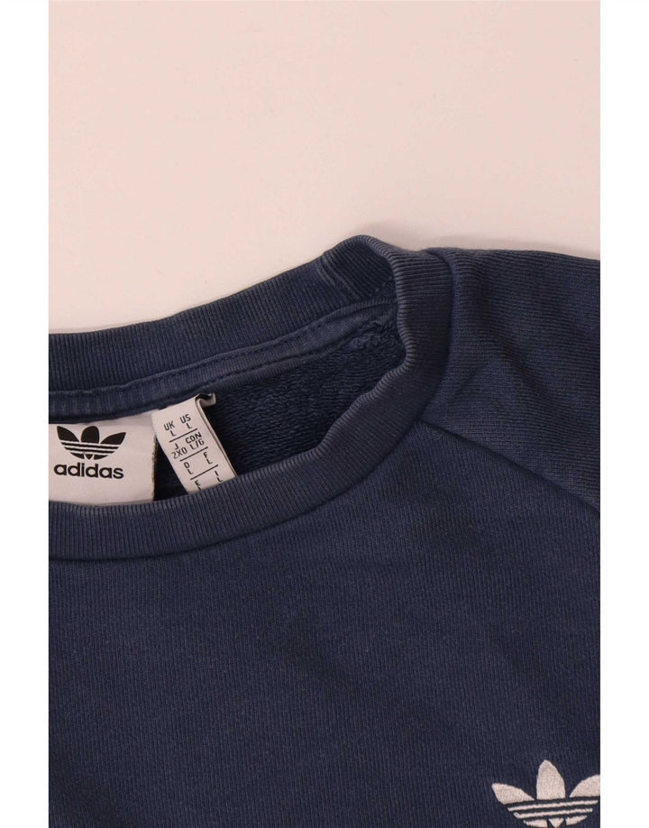 Adidas Sweatshirt til mænd, stor marineblå bomuld