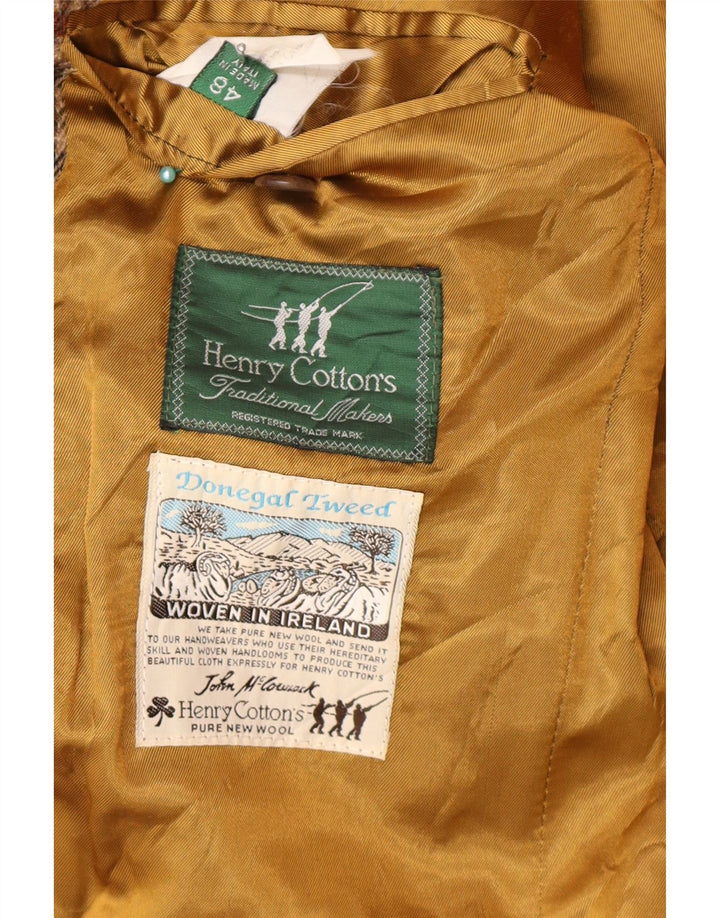 Henry Cottons Herre 2-knaps blazerjakke IT 48 Medium Brown Houndstooth