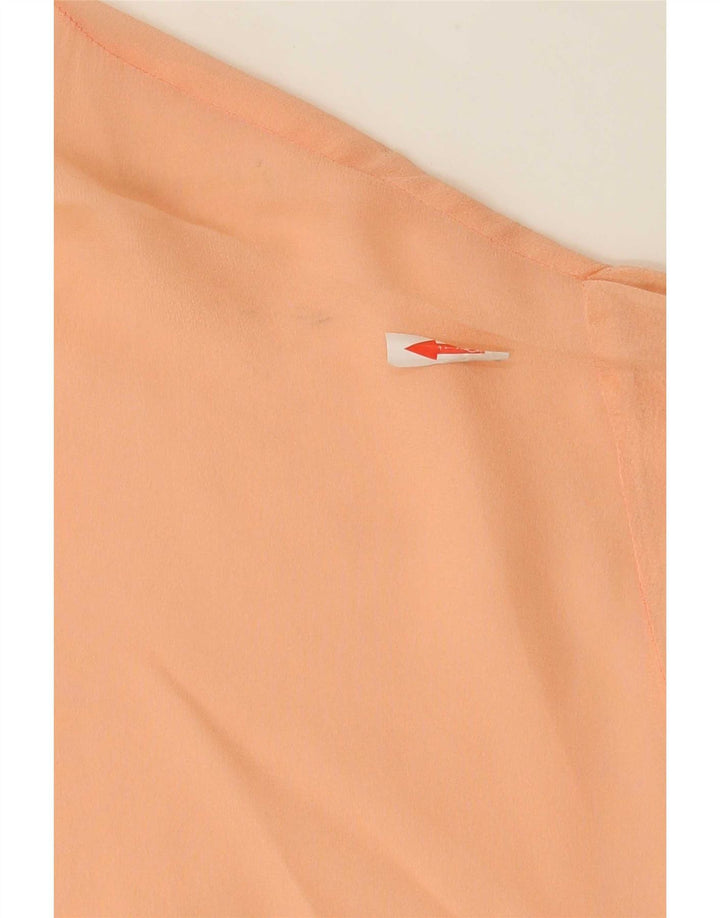 Vintage Dame Crop Bluse Top IT 44 Medium Orange Silke