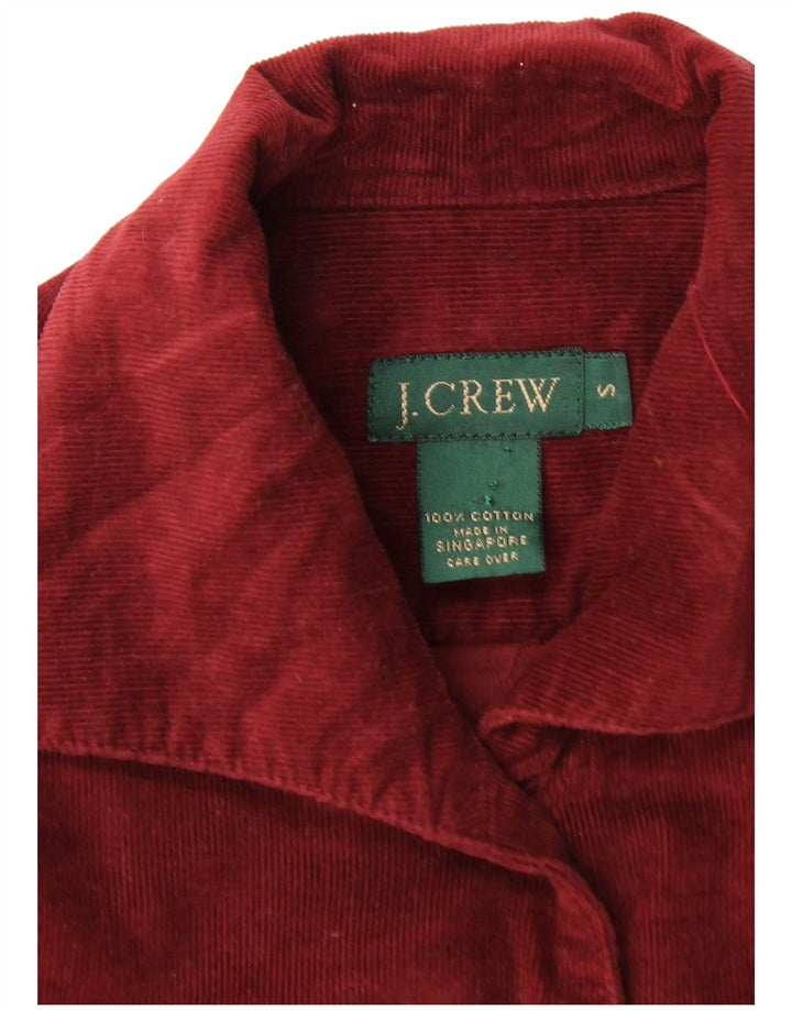 J. CREW Womens Oversized Corduroy Shirt UK 10 Small Bourgogne Bomuld