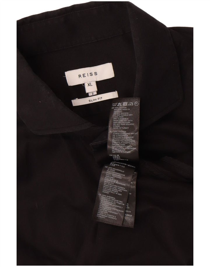 Reiss Slim Fit skjorte til kvinder XL sort bomuld