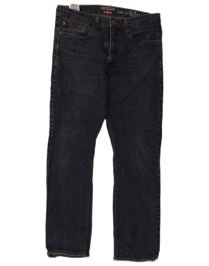 Levi's Herre Denizen Slim Straight Jeans W34 L30 Marineblå Bomuld