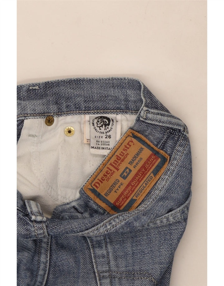 Diesel Dame Straight Jeans W26 L32 Blå Bomuld