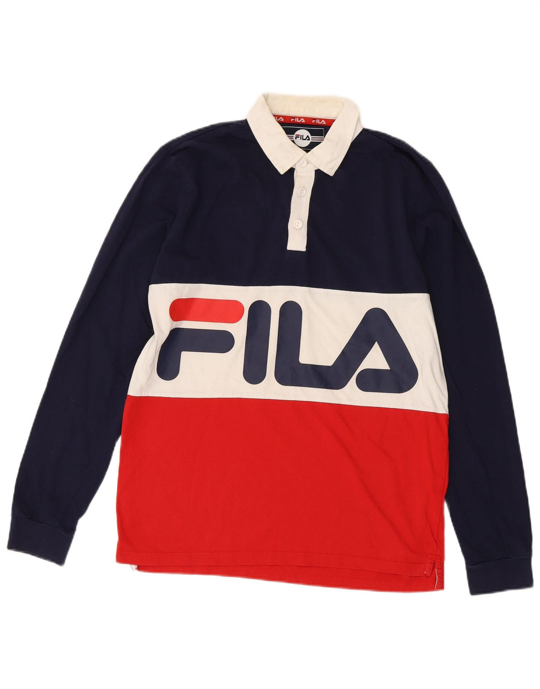 Fila Herre Grafisk Rugby Polo Shirt Medium Flerfarvet Colourblock