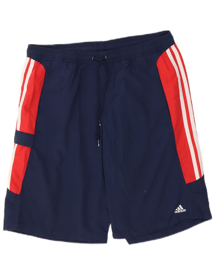ADIDAS Sportshorts til mænd Large Navy Blue Colourblock Polyester