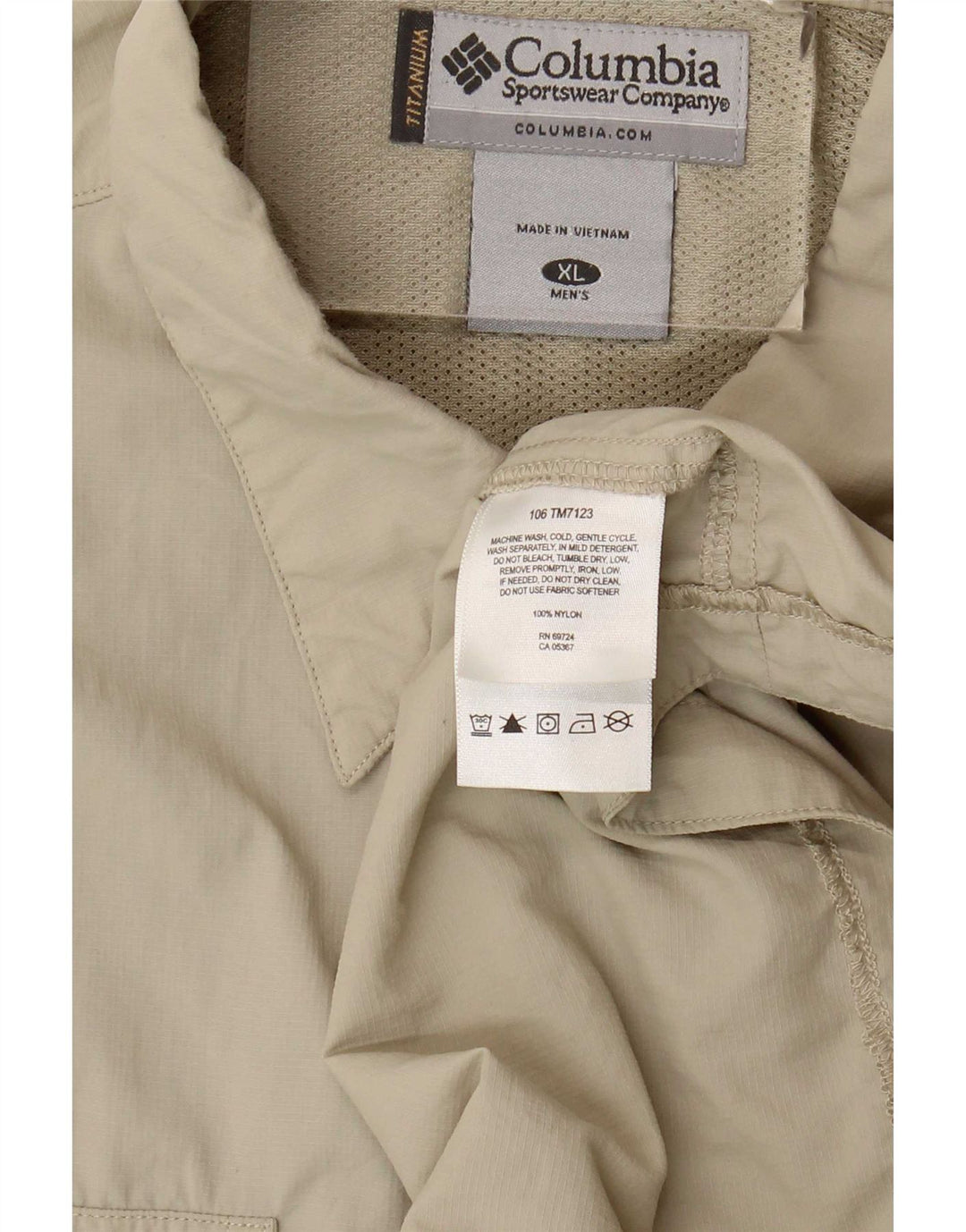 Columbia Herreskjorte XL Beige Nylon