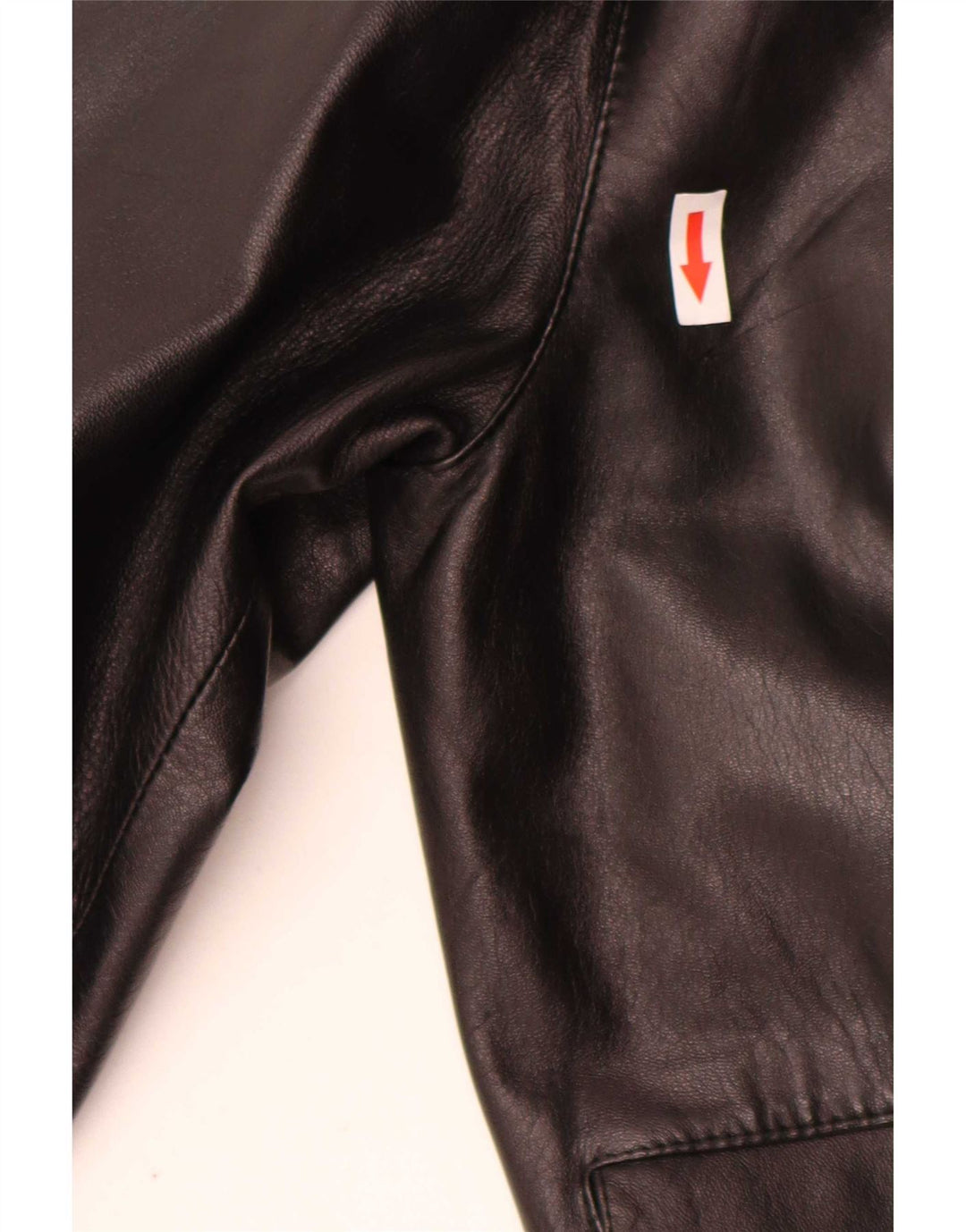 Vintage Dame Oversized 3-knaps Læder Blazer Jacket UK 10 Small Black