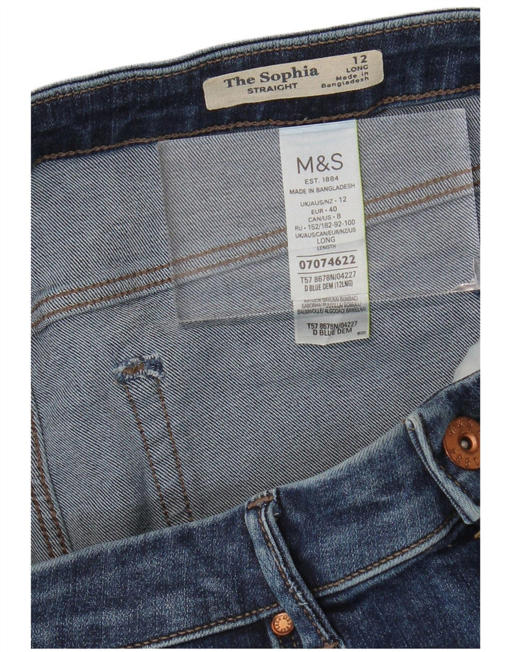 MARKS & SPENCER Sophia straight jeans til kvinder UK 12 Medium W30 L33 Blue