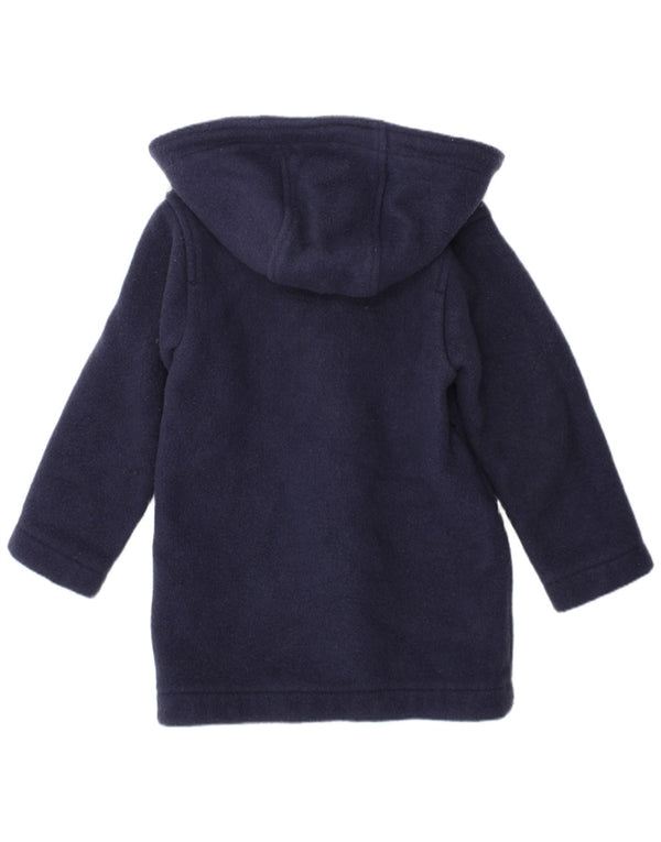 Benetton Boys Duffle Coat med hætte 3-4 år XS Navy Blue Wool