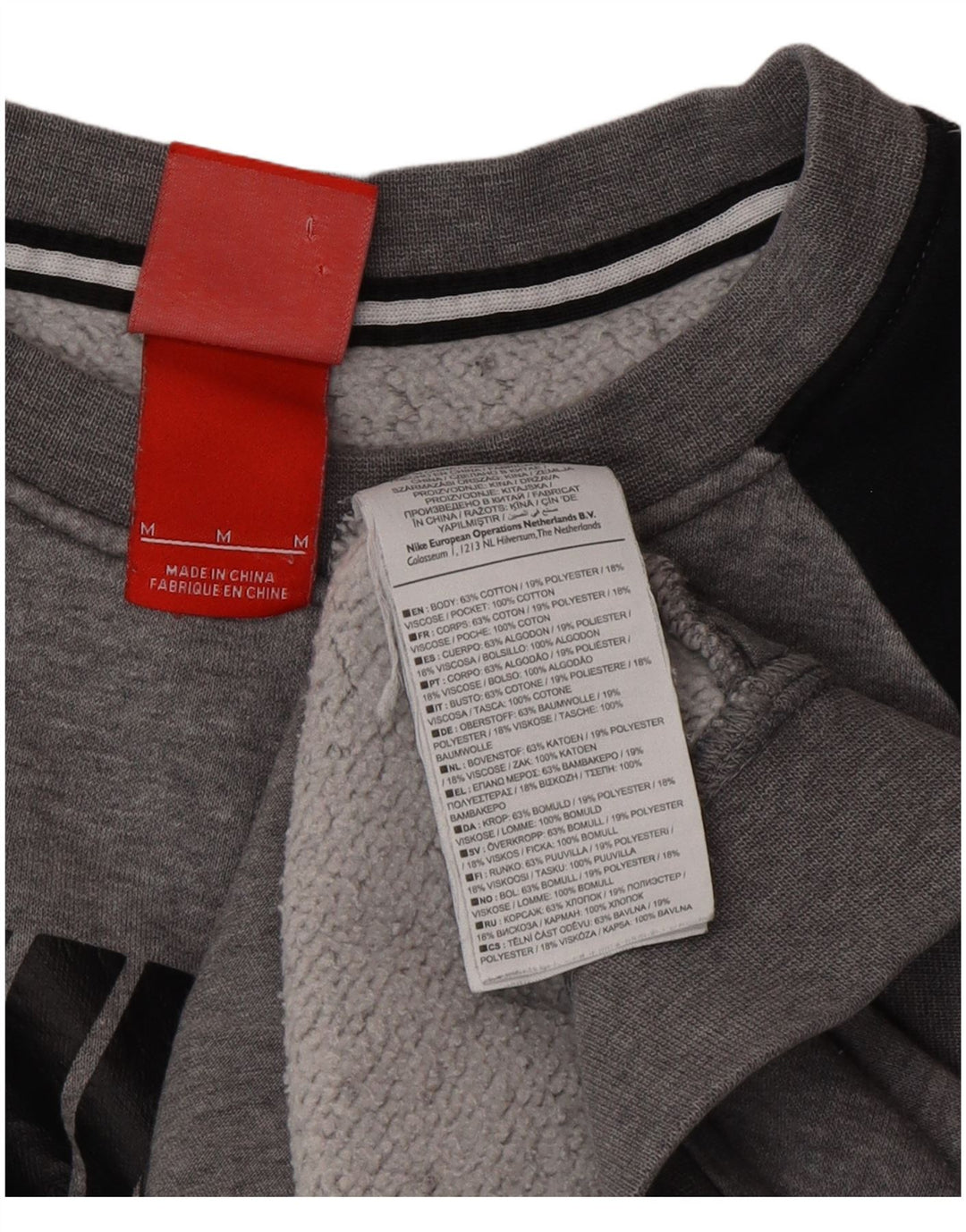 Nike Dame Air Graphic Sweatshirt Jumper UK 14 Medium Grey Colourblock