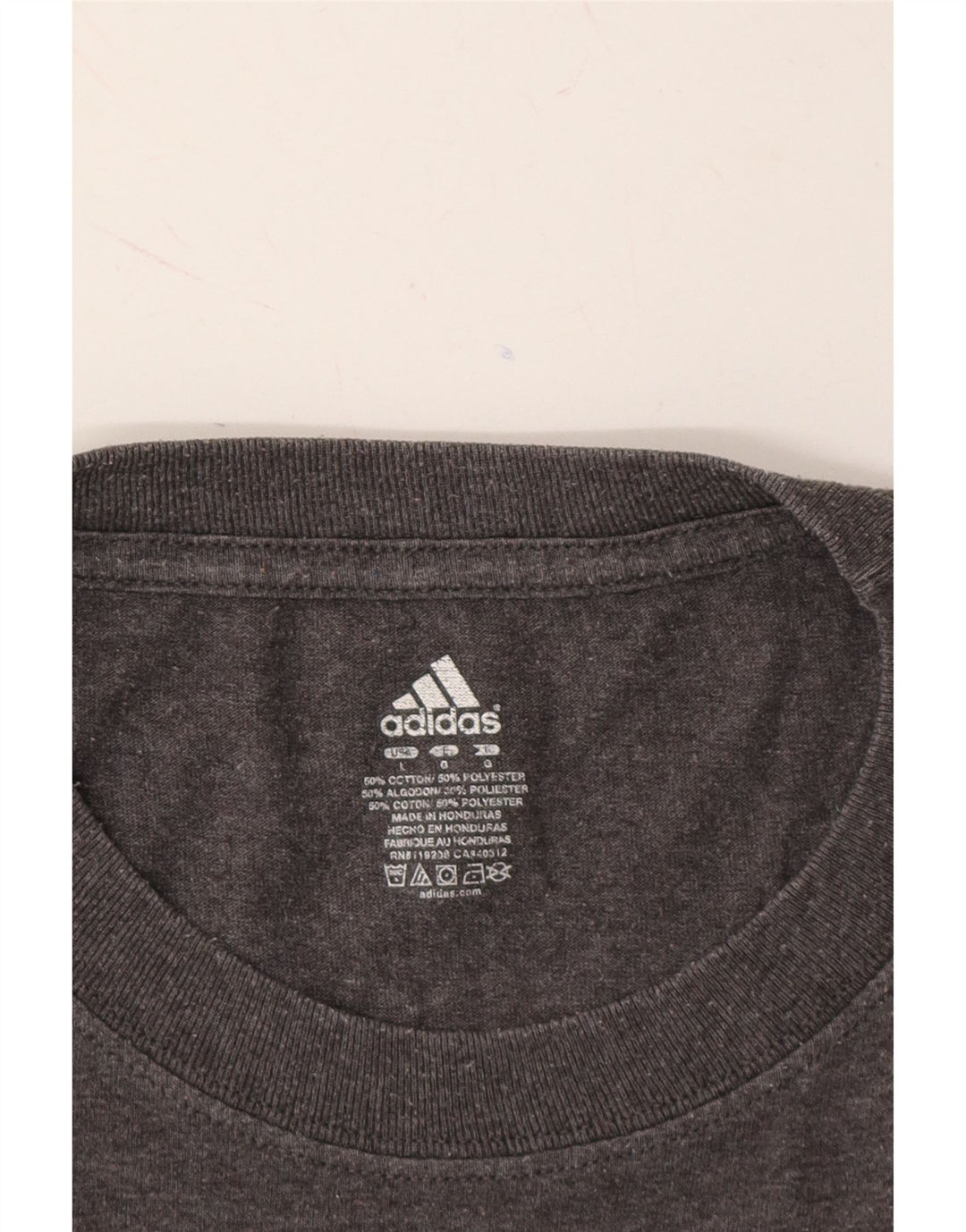 ADIDAS Mens Graphic T-Shirt Top Large Grey Cotton Vintage Adidas and Second-Hand Adidas from Messina Hembry 
