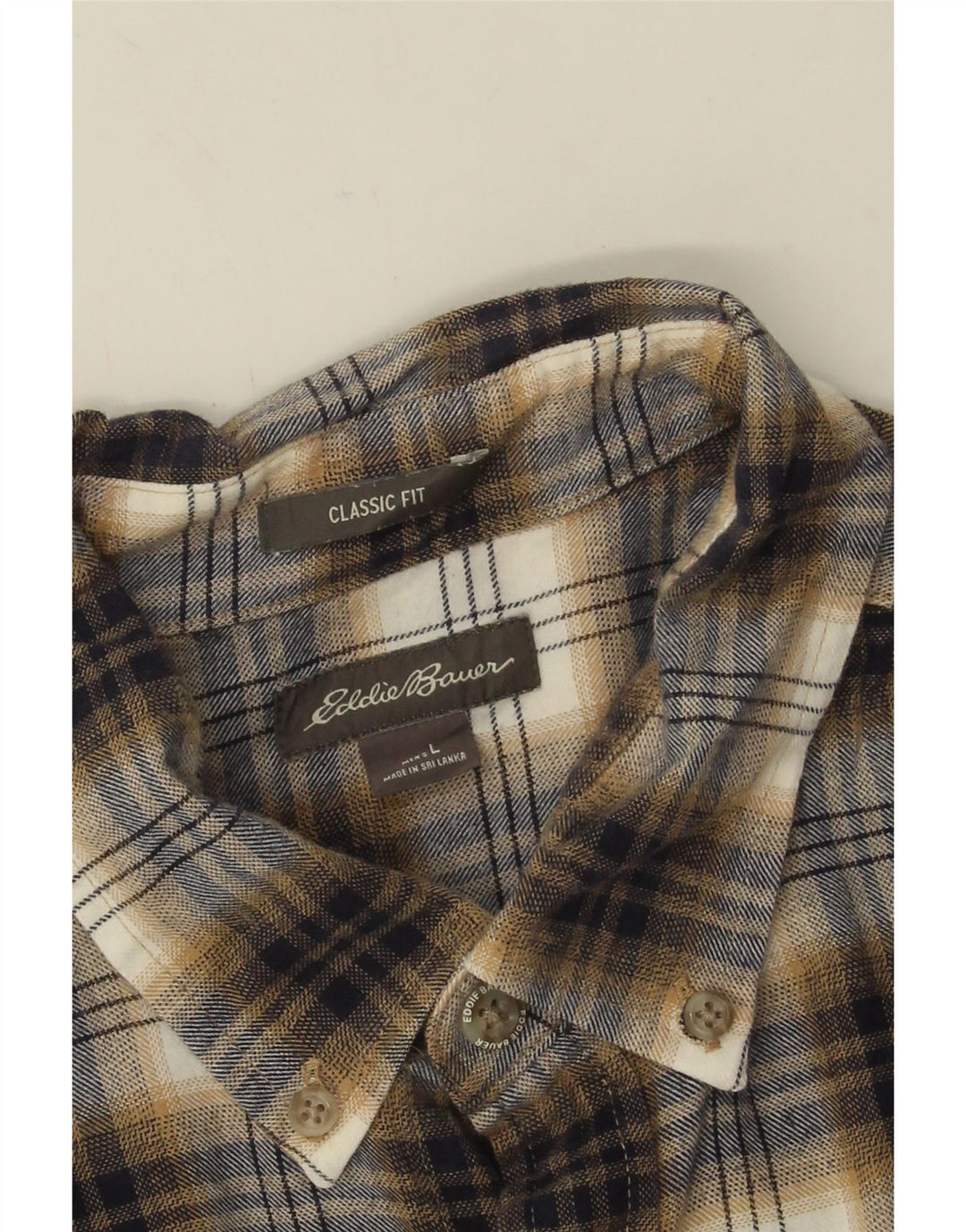 Eddie Bauer Herre Classic Fit Flanelskjorte Stor brun ternet bomuld