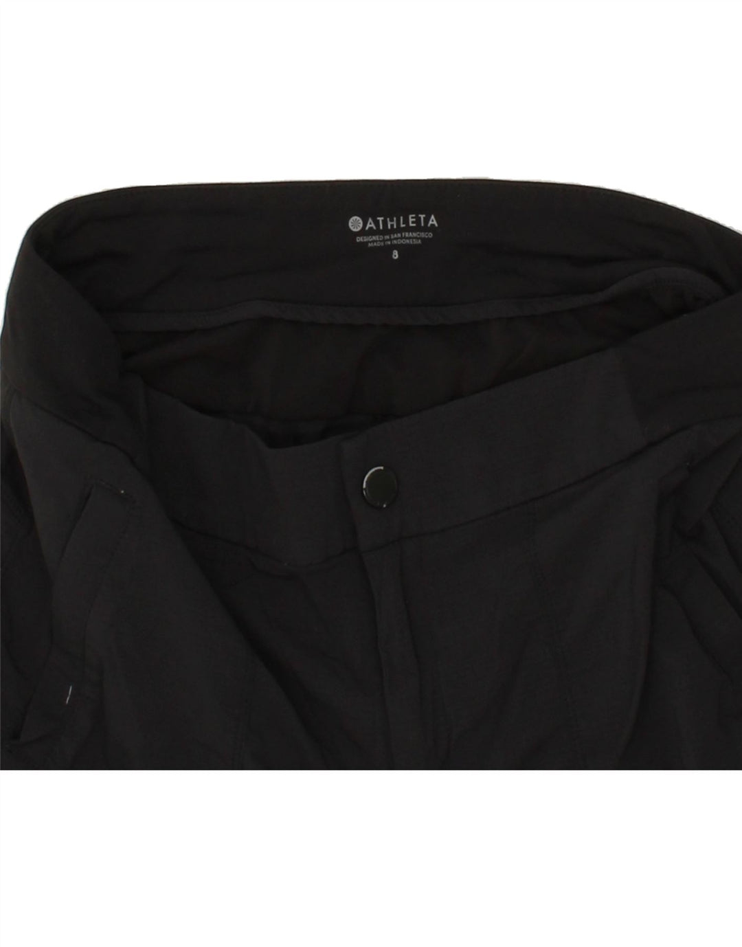 ATHLETA Womens Casual Shorts US 8 Medium W30 Black Nylon Vintage Athleta and Second-Hand Athleta from Messina Hembry 