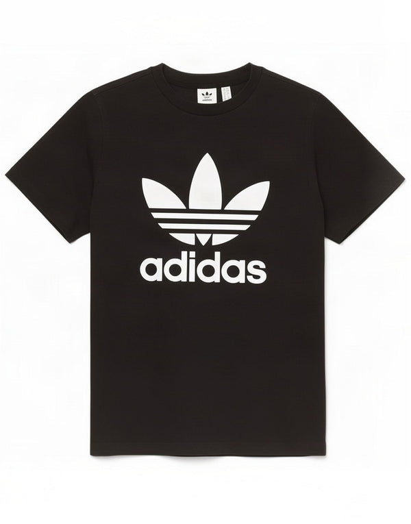 Adidas Dame Grafisk T-Shirt Top UK 10 Small Black Bomuld